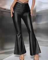 High Waist PU Leather Pants Women