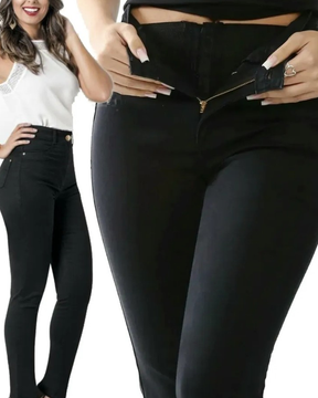 Jeans De Cintura Alta Con Super Lipo Spandex