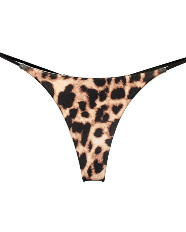 Female Leopard Print T-back Thong