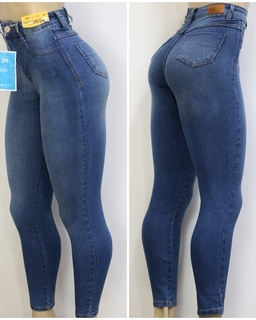 Jeans De Cintura Alta Con Super Lipo Spandex