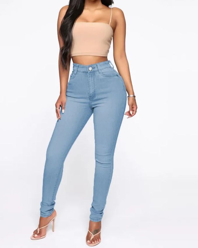 Hip Lifting Peach Hip High Waist Jeans