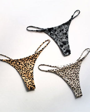 Female Leopard Print T-back Thong