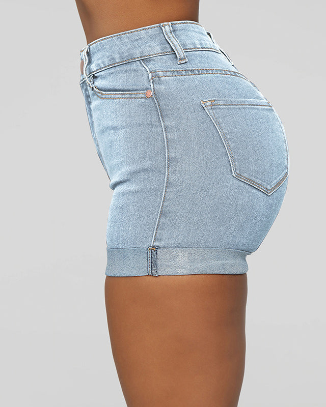 Einfache und hochelastische Jeansshorts für Damen