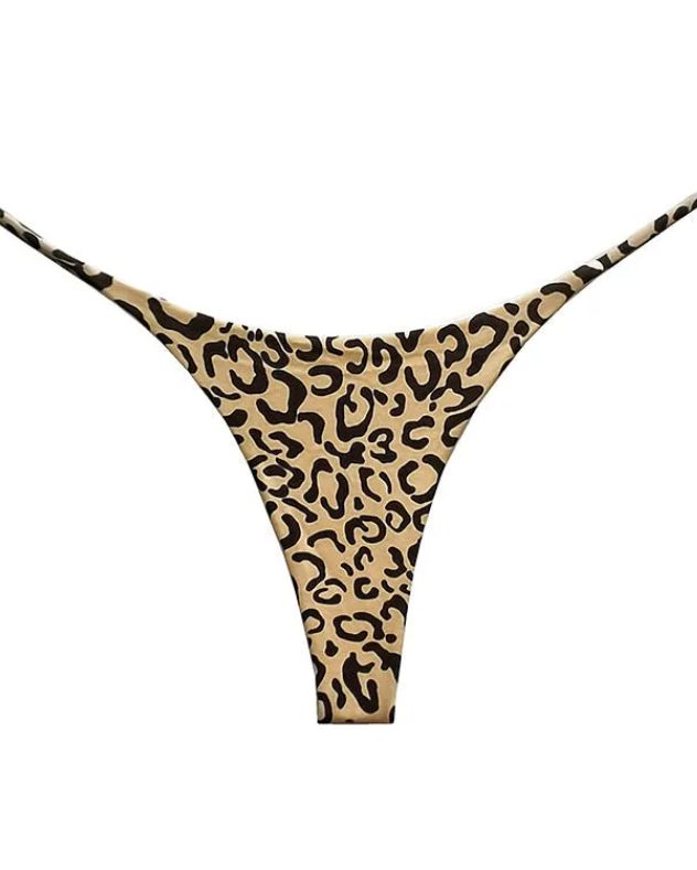 Damen-Tanga mit Leopardenmuster und T-Rücken 