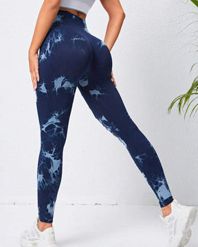 Cut-Out Tie-Dye High-Waisted Hip Lift Yoga Pants